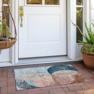 Piper Looms Chantille Geometric ACN1140 Rust Machine Washable Area Rug Scatter Outdoor Lifestyle Image Feature