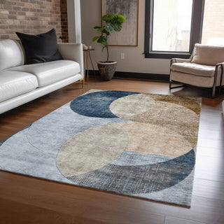 Piper Looms Chantille Geometric ACN1140 Sky Machine Washable Area Rug Lifestyle Image Feature