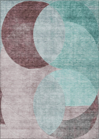 Piper Looms Chantille Geometric ACN1140 Teal Machine Washable Area Rug main image