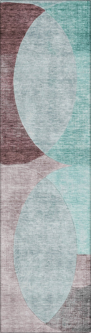 Piper Looms Chantille Geometric ACN1140 Teal Machine Washable Area Rug Runner Main Image