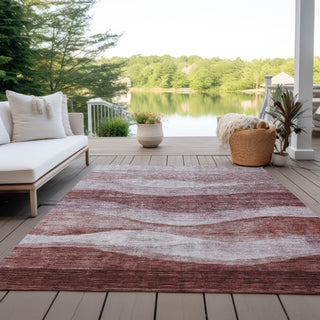 Piper Looms Chantille Swirls ACN1141 Blush Machine Washable Area Rug Outdoor Lifestyle Image Feature