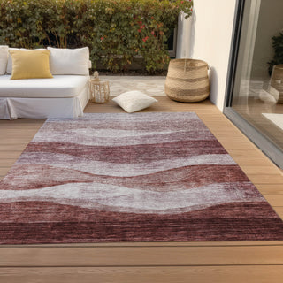 Piper Looms Chantille Swirls ACN1141 Blush Machine Washable Area Rug Outdoor Lifestyle Image Feature