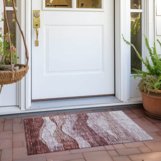 Piper Looms Chantille Swirls ACN1141 Blush Machine Washable Area Rug Scatter Outdoor Lifestyle Image Feature