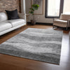 Piper Looms Chantille Swirls ACN1141 Gray Machine Washable Area Rug Lifestyle Image Feature