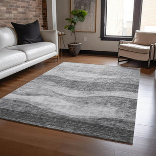 Piper Looms Chantille Swirls ACN1141 Gray Machine Washable Area Rug Lifestyle Image Feature