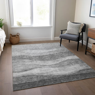 Piper Looms Chantille Swirls ACN1141 Gray Machine Washable Area Rug Lifestyle Image Feature