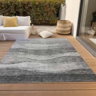 Piper Looms Chantille Swirls ACN1141 Gray Machine Washable Area Rug Outdoor Lifestyle Image Feature