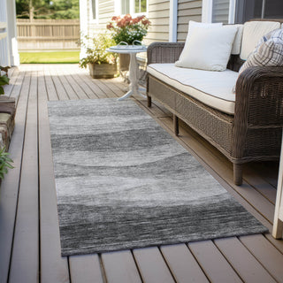 Piper Looms Chantille Swirls ACN1141 Gray Machine Washable Area Rug Runner Outdoor Lifestyle Image Feature