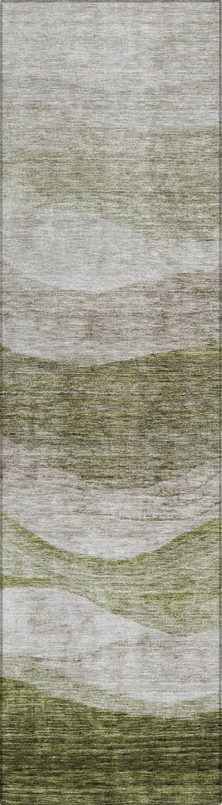 Piper Looms Chantille Swirls ACN1141 Green Machine Washable Area Rug Runner Main Image