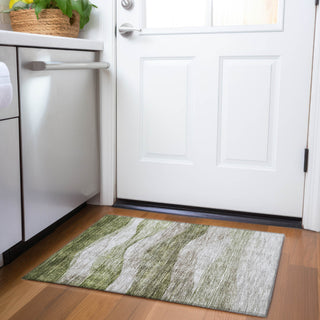 Piper Looms Chantille Swirls ACN1141 Green Machine Washable Area Rug Scatter Lifestyle Image Feature