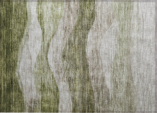 Piper Looms Chantille Swirls ACN1141 Green Machine Washable Area Rug Scatter Main Image