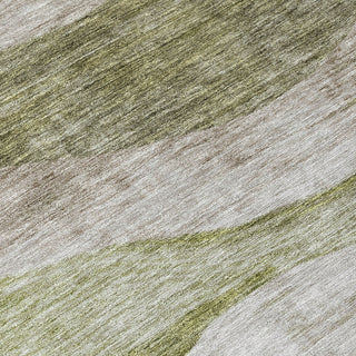 Piper Looms Chantille Swirls ACN1141 Green Machine Washable Area Rug Swatch Image