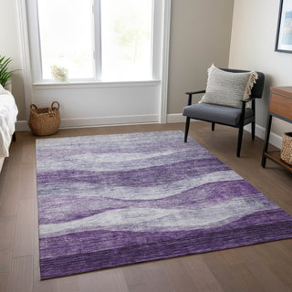 Piper Looms Chantille Swirls ACN1141 Lavender Machine Washable Area Rug Lifestyle Image Feature