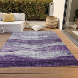 Piper Looms Chantille Swirls ACN1141 Lavender Machine Washable Area Rug Outdoor Lifestyle Image Feature