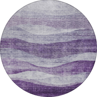 Piper Looms Chantille Swirls ACN1141 Lavender Machine Washable Area Rug Round Main Image