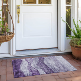 Piper Looms Chantille Swirls ACN1141 Lavender Machine Washable Area Rug Scatter Outdoor Lifestyle Image Feature
