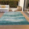 Piper Looms Chantille Swirls ACN1141 Seafoam Machine Washable Area Rug Outdoor Lifestyle Image Feature