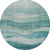 Piper Looms Chantille Swirls ACN1141 Seafoam Machine Washable Area Rug Round Main Image