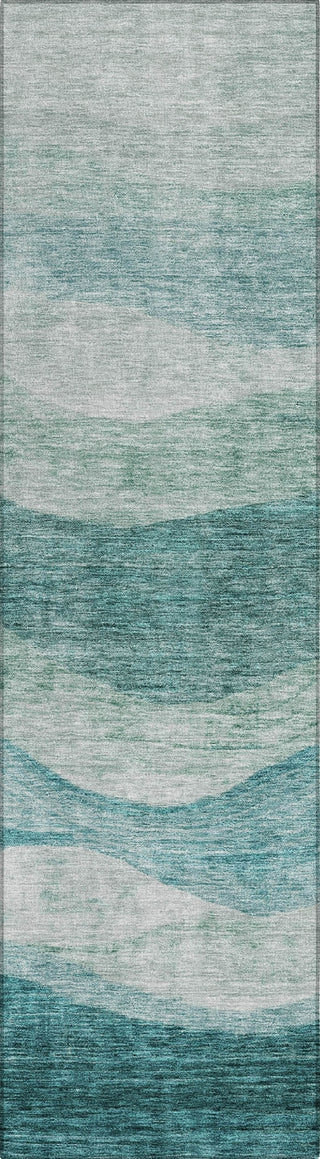 Piper Looms Chantille Swirls ACN1141 Seafoam Machine Washable Area Rug Runner Main Image