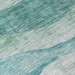 Piper Looms Chantille Swirls ACN1141 Seafoam Machine Washable Area Rug Swatch Image