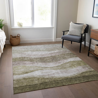 Piper Looms Chantille Swirls ACN1141 Taupe Machine Washable Area Rug Lifestyle Image Feature