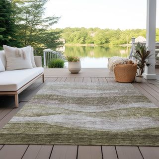 Piper Looms Chantille Swirls ACN1141 Taupe Machine Washable Area Rug Outdoor Lifestyle Image Feature