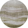 Piper Looms Chantille Swirls ACN1141 Taupe Machine Washable Area Rug Round Main Image