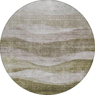 Piper Looms Chantille Swirls ACN1141 Taupe Machine Washable Area Rug Round Main Image
