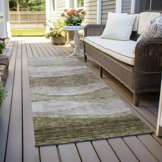 Piper Looms Chantille Swirls ACN1141 Taupe Machine Washable Area Rug Runner Outdoor Lifestyle Image Feature
