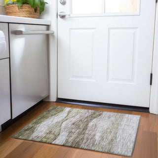 Piper Looms Chantille Swirls ACN1141 Taupe Machine Washable Area Rug Scatter Lifestyle Image Feature