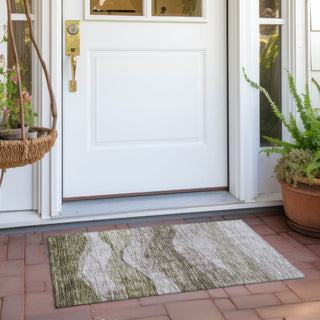 Piper Looms Chantille Swirls ACN1141 Taupe Machine Washable Area Rug Scatter Outdoor Lifestyle Image Feature