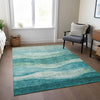 Piper Looms Chantille Swirls ACN1141 Teal Machine Washable Area Rug Lifestyle Image Feature