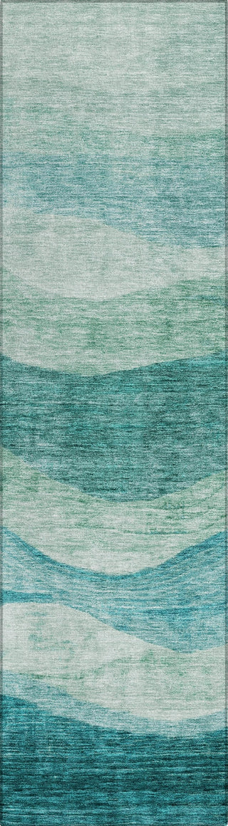Piper Looms Chantille Swirls ACN1141 Teal Machine Washable Area Rug Runner Main Image
