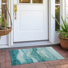 Piper Looms Chantille Swirls ACN1141 Teal Machine Washable Area Rug Scatter Outdoor Lifestyle Image Feature