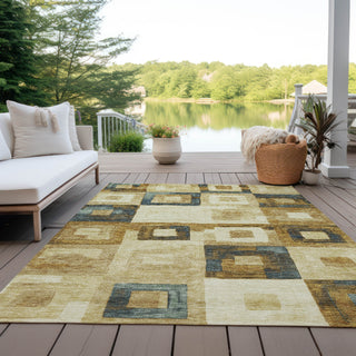 Piper Looms Chantille Geometric ACN1142 Beige Machine Washable Area Rug Outdoor Lifestyle Image Feature