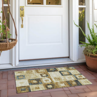 Piper Looms Chantille Geometric ACN1142 Beige Machine Washable Area Rug Scatter Outdoor Lifestyle Image Feature