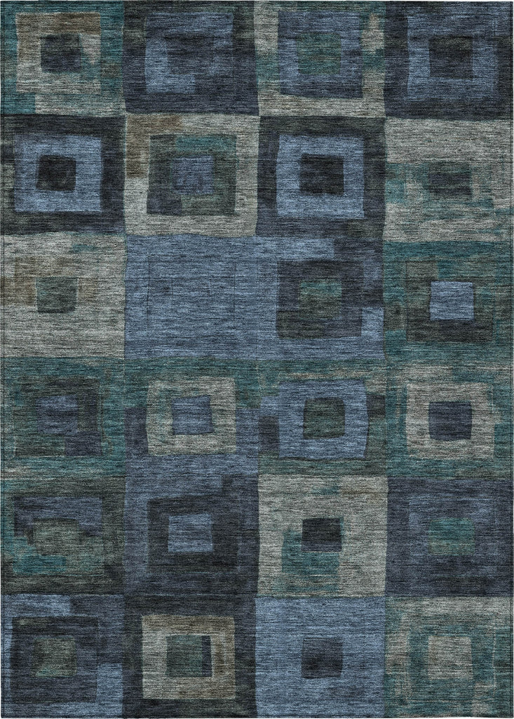 Piper Looms Chantille Geometric ACN1142 Blue Machine Washable Area Rug main image