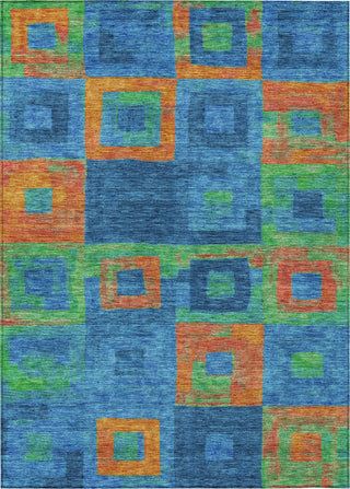 Piper Looms Chantille Geometric ACN1142 Denim Machine Washable Area Rug main image