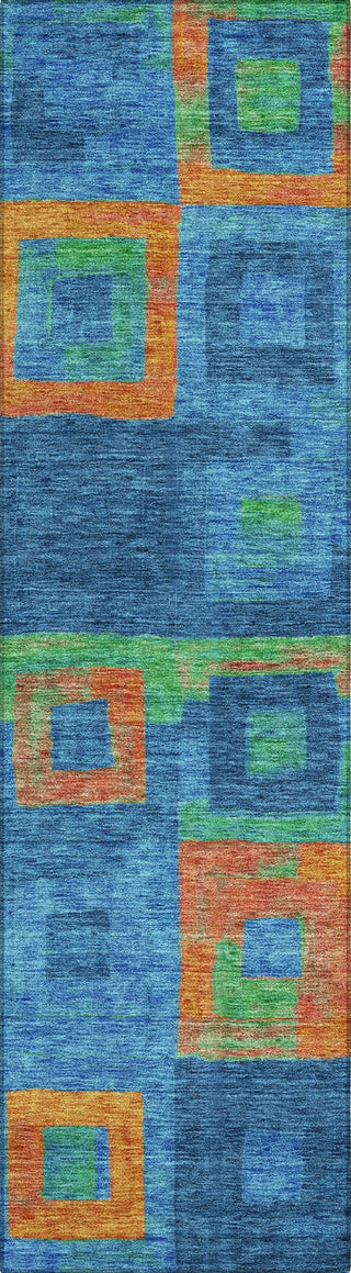 Piper Looms Chantille Geometric ACN1142 Denim Machine Washable Area Rug Runner Main Image