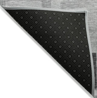 Piper Looms Chantille Geometric ACN1142 Gray Machine Washable Area Rug Backing Image