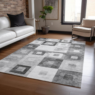 Piper Looms Chantille Geometric ACN1142 Gray Machine Washable Area Rug Lifestyle Image Feature