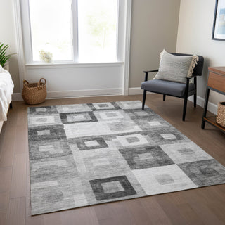 Piper Looms Chantille Geometric ACN1142 Gray Machine Washable Area Rug Lifestyle Image Feature