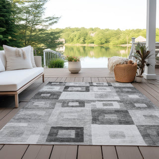 Piper Looms Chantille Geometric ACN1142 Gray Machine Washable Area Rug Outdoor Lifestyle Image Feature