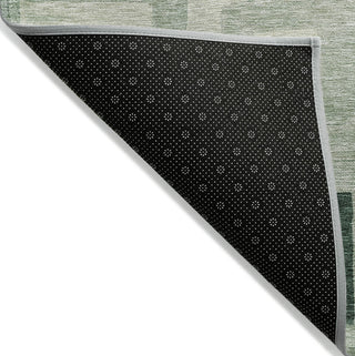 Piper Looms Chantille Geometric ACN1142 Green Machine Washable Area Rug Backing Image