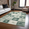 Piper Looms Chantille Geometric ACN1142 Green Machine Washable Area Rug Lifestyle Image Feature