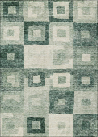 Piper Looms Chantille Geometric ACN1142 Green Machine Washable Area Rug main image