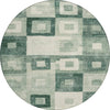 Piper Looms Chantille Geometric ACN1142 Green Machine Washable Area Rug Round Main Image