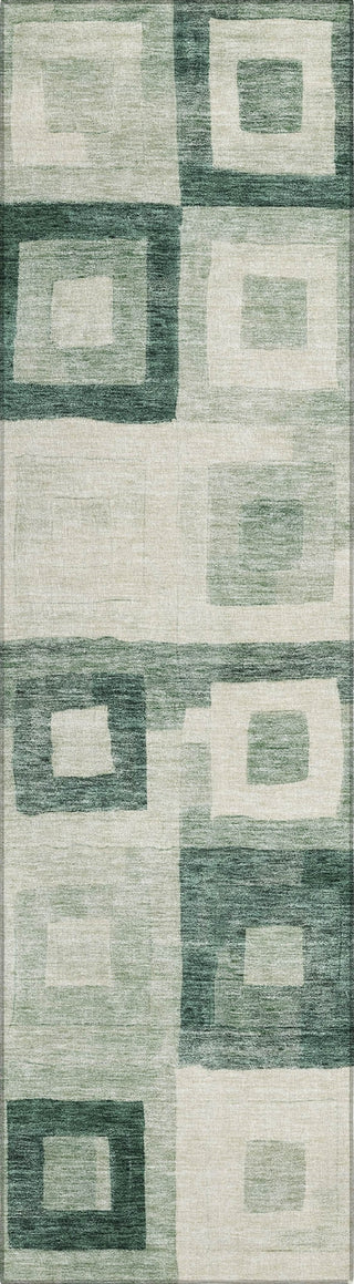 Piper Looms Chantille Geometric ACN1142 Green Machine Washable Area Rug Runner Main Image
