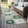 Piper Looms Chantille Geometric ACN1142 Green Machine Washable Area Rug Runner Outdoor Lifestyle Image Feature