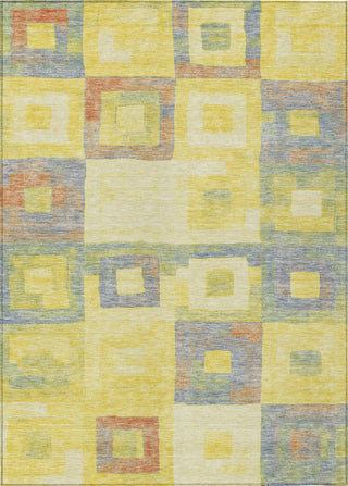 Piper Looms Chantille Geometric ACN1142 Yellow Machine Washable Area Rug main image